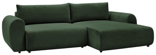 -25 % Dny MOMENTI– Bobochic Paris Zelená rozkládací pohovka Lucien 314 cm, pravá