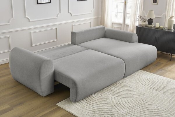 -25 % Dny MOMENTI– Bobochic Paris Světle šedá rozkládací pohovka Lucien 314 cm, pravá