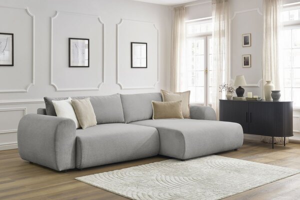 -25 % Dny MOMENTI– Bobochic Paris Světle šedá rozkládací pohovka Lucien 314 cm, pravá