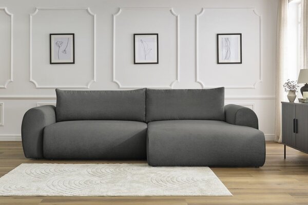 -25 % Dny MOMENTI– Bobochic Paris Šedá rozkládací pohovka Lucien 314 cm, pravá