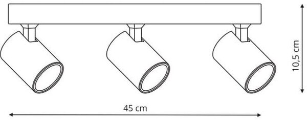 Light Prestige Snow stropní světlo 3x50 W černá-zlatá LP-731/3WGD