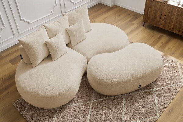 -25 % Dny MOMENTI– Bobochic Paris Béžová bouclé podnožka Saint-Germain 147 x 90 cm