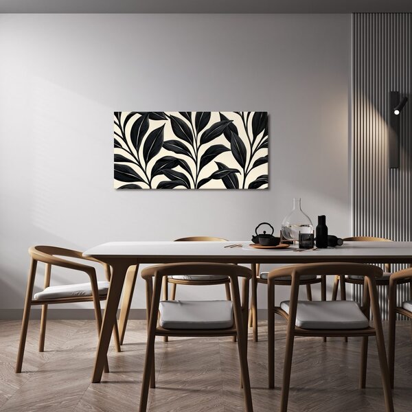 Obraz minimalistické botanické listy v kontrastu