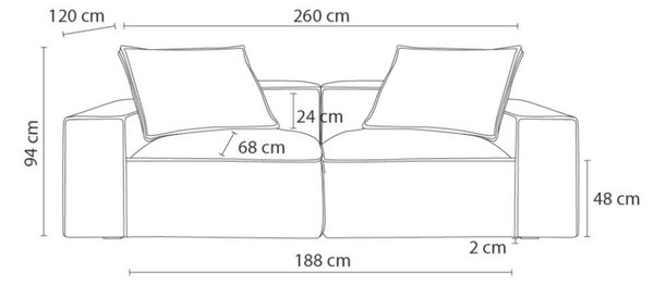 -25 % Dny MOMENTI– Bobochic Paris Tmavě modrá trojmístná pohovka Boheme 260 cm