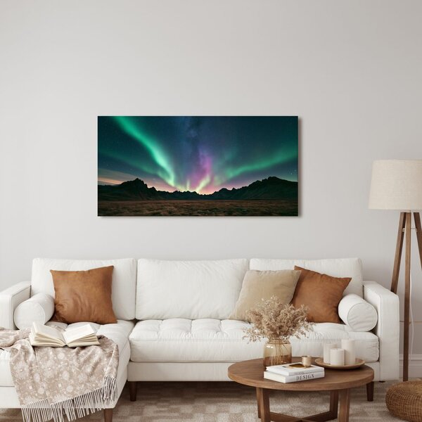 Obraz barevná aurora nad krajinou