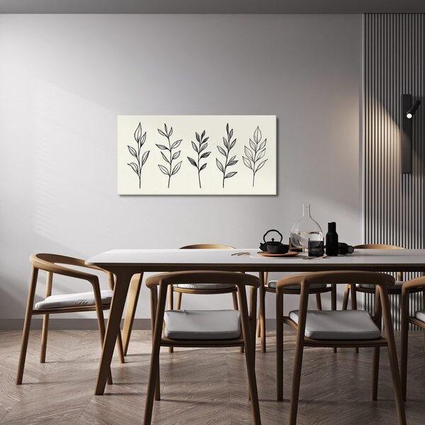 Obraz jemné botanické linie listů