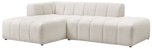 -25 % Dny MOMENTI– Bobochic Paris Bílá bouclé rohová pohovka Annecy 262 cm, levá