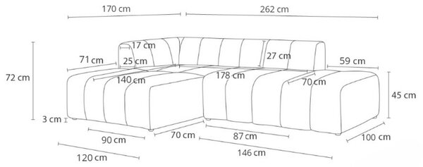 -25 % Dny MOMENTI– Bobochic Paris Terakotově oranžová bouclé rohová pohovka Annecy 262 cm, levá