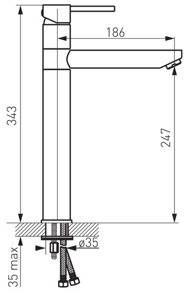 F-Design Flusso, vysoká umyvadlová baterie, chrom lesklý, FD1-FLS-2L-11