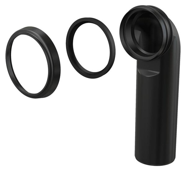Alcadrain, koleno odpadu 90° Slim pro podlahové WC, DN 90 × DN 90, délka 285 mm, polyethylen (PE), černá barva