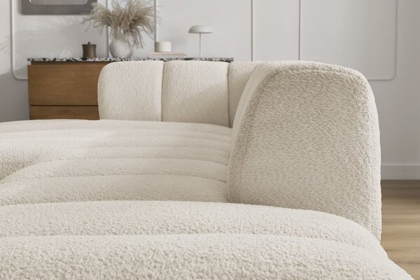 -25 % Dny MOMENTI– Bobochic Paris Béžová bouclé rohová pohovka Annecy 262 cm, levá