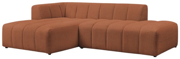 -25 % Dny MOMENTI– Bobochic Paris Terakotově oranžová bouclé rohová pohovka Annecy 262 cm, levá