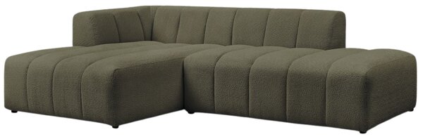 -25 % Dny MOMENTI– Bobochic Paris Zelená bouclé rohová pohovka Annecy 262 cm, levá