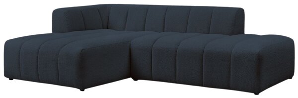 -25 % Dny MOMENTI– Bobochic Paris Tmavě modrá bouclé rohová pohovka Annecy 262 cm, levá