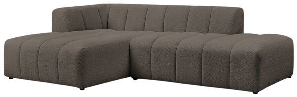 -25 % Dny MOMENTI– Bobochic Paris Hnědá bouclé rohová pohovka Annecy 262 cm, levá