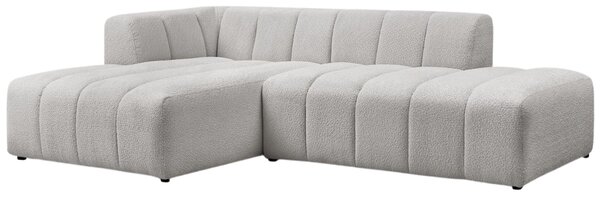 -25 % Dny MOMENTI– Bobochic Paris Světle šedá bouclé rohová pohovka Annecy 262 cm, levá