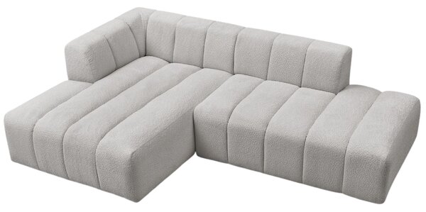 -25 % Dny MOMENTI– Bobochic Paris Světle šedá bouclé rohová pohovka Annecy 262 cm, levá