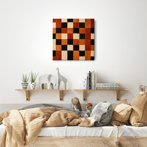Obraz čtvercový rytmus v hnědých odstínech