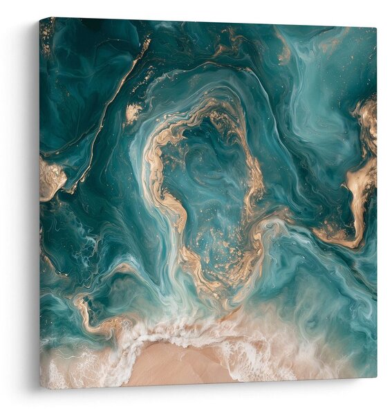 Obraz mramorové vlny v tyrkysu