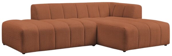 -25 % Dny MOMENTI– Bobochic Paris Terakotově oranžová bouclé rohová pohovka Annecy 262 cm, pravá