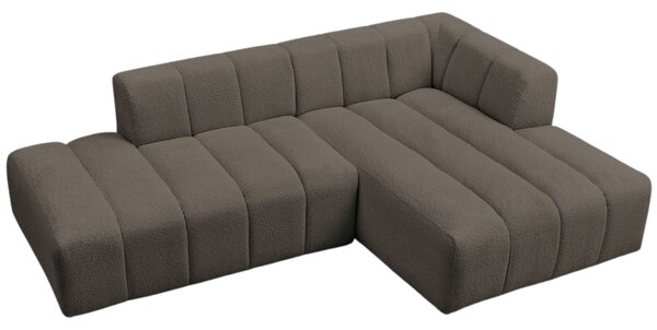 -25 % Dny MOMENTI– Bobochic Paris Hnědá bouclé rohová pohovka Annecy 262 cm, pravá