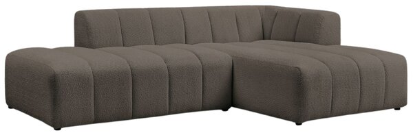 -25 % Dny MOMENTI– Bobochic Paris Hnědá bouclé rohová pohovka Annecy 262 cm, pravá