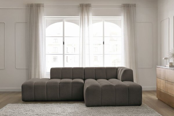 -25 % Dny MOMENTI– Bobochic Paris Hnědá bouclé rohová pohovka Annecy 262 cm, pravá