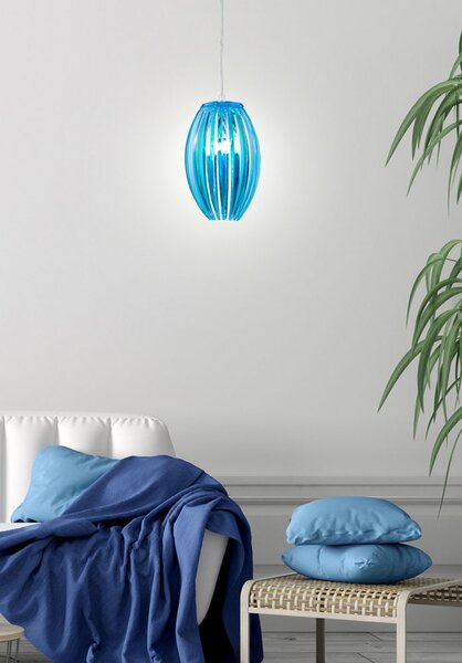 Candellux Abuko závěsné svítidlo 1x60 W modrá 31-55296