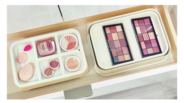 Bílý organizér na makeup iDesign Eco Bin, 28,12 x 19,23 cm