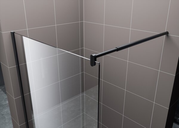 Hagser Bertina sprchová zástěna walk-in 80 cm černá matný/průhledné sklo HGR00000022
