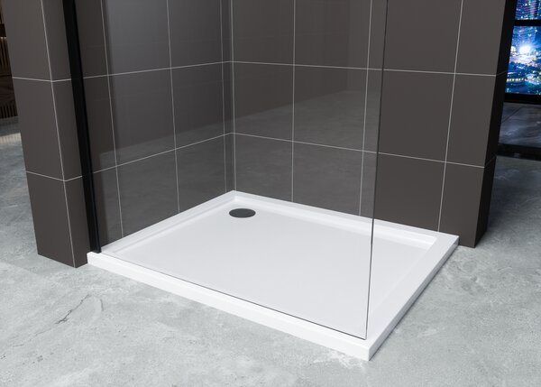 Hagser Bertina sprchová zástěna walk-in 80 cm černá matný/průhledné sklo HGR00000022
