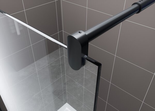 Hagser Bertina sprchová zástěna walk-in 80 cm černá matný/průhledné sklo HGR00000022