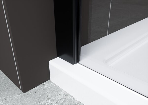 Hagser Bertina sprchová zástěna walk-in 80 cm černá matný/průhledné sklo HGR00000022