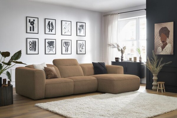 -25 % Dny MOMENTI– Bobochic Paris Oranžovohnědá rohová pohovka William 298 cm, pravá