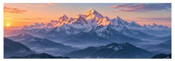 Obraz alpské panorama při východu slunce