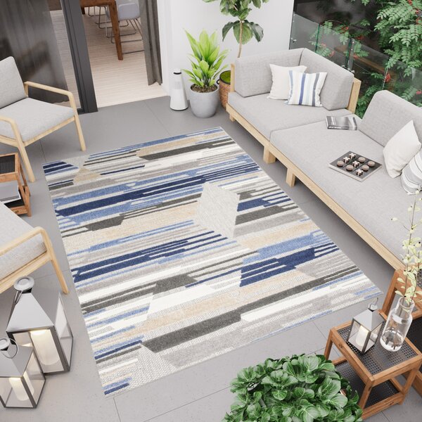 Makro Abra Moderní kusový koberec AVENTURA ED04A šedý modrý Rozměr: 80x150 cm