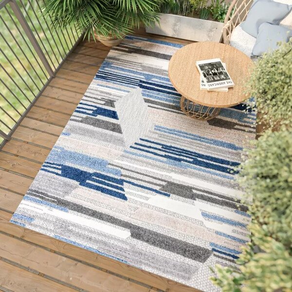 Makro Abra Moderní kusový koberec AVENTURA ED04A šedý modrý Rozměr: 80x150 cm