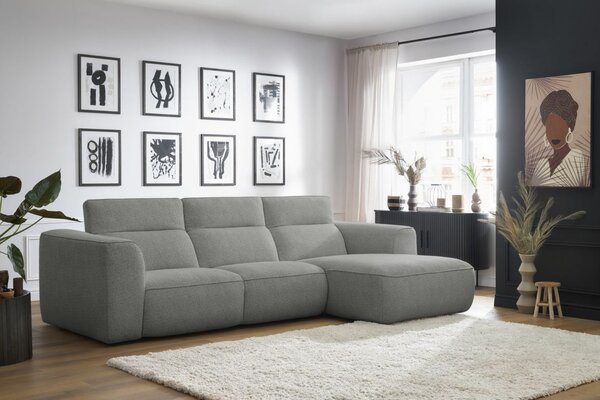 -25 % Dny MOMENTI– Bobochic Paris Světle šedá rohová pohovka William 298 cm, pravá