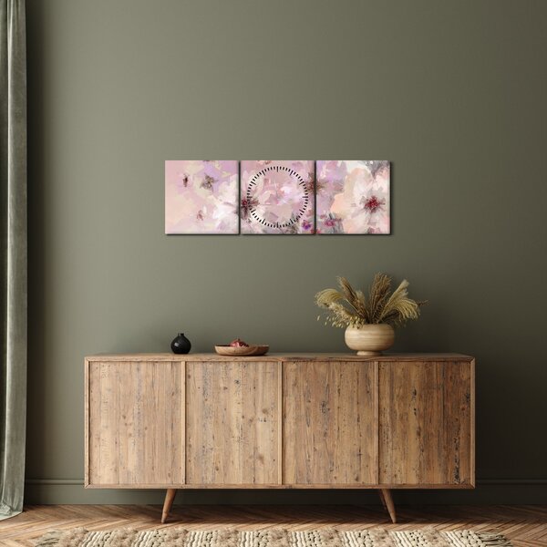 Obraz - Umělecká koláž s motýly (s hodinami) (90x30 cm)