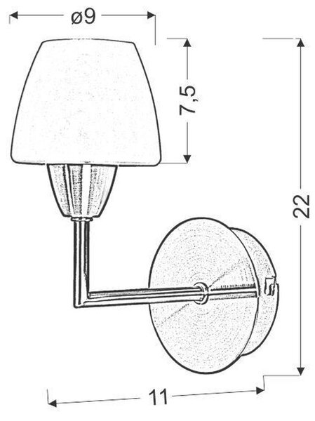 Candellux Togo nástěnné svítidlo 1x40 W bílá-nikl 21-10622