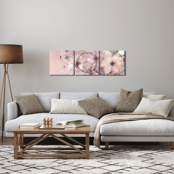 Obraz - Umělecká koláž s motýly (s hodinami) (90x30 cm)