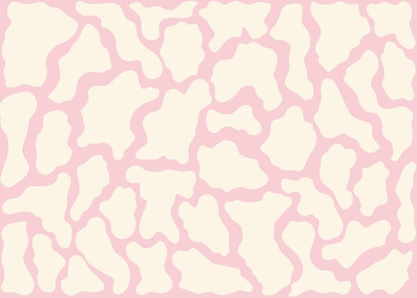 Fototapeta Růžovo-bílý vzor s krávami, Abstraktní fototapety, Populární fototapety, t00714v6 - Tapeko.co.cz