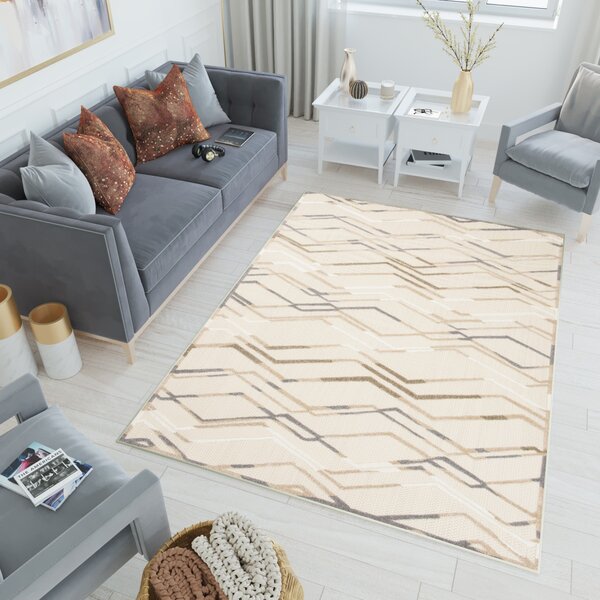 Makro Abra Moderní kusový koberec AVENTURA ED02B Krémový Rozměr: 120x170 cm