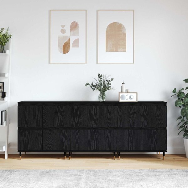 Úložná skříňka 3 ks Černý dub 60 x 35 x 70 cm 3394511