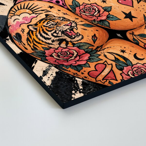 DUBLEZ | Old school obraz na dreve - Tattoo Woman | UV tisk, Premium