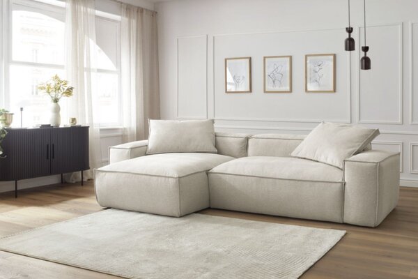 -25 % Dny MOMENTI– Bobochic Paris Béžová rohová pohovka Boheme 302 cm, levá/pravá