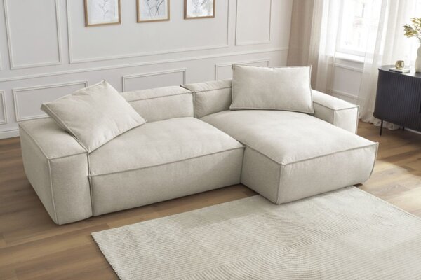 -25 % Dny MOMENTI– Bobochic Paris Béžová rohová pohovka Boheme 302 cm, levá/pravá