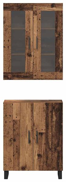 Vysoký bufet 2 ks Staré dřevo 69,5 x 34 x 180 cm 3394521