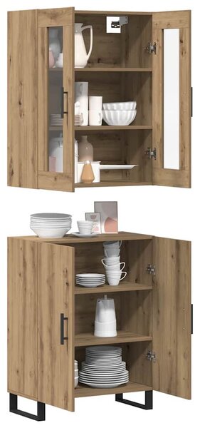 Vysoký bufet 2 ks dub artisan 69,5 x 34 x 180 cm 3394522