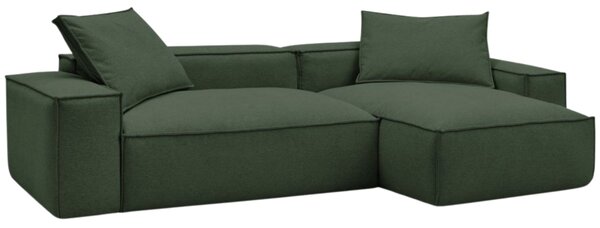 -25 % Dny MOMENTI– Bobochic Paris Zelená rohová pohovka Boheme 302 cm, levá/pravá